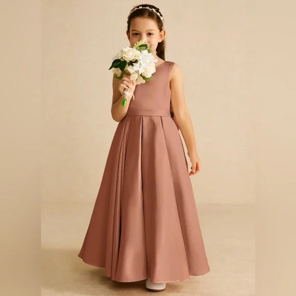 Azazie A-Line Bow Matte Satin Dress - Picture 3 of 9